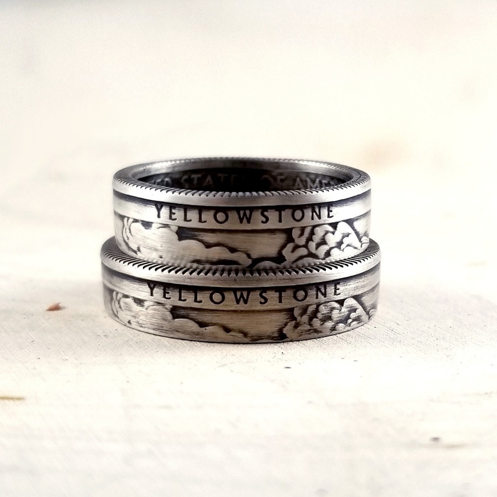 Silver National Park Quarter Coin Ring